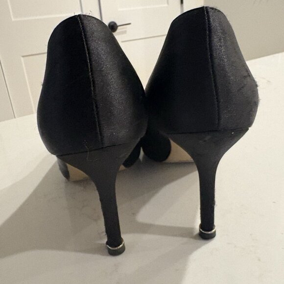 Manolo Blahnik HANGISI Black Satin Jewel Buckle Pumps Heels - Picture 13 of 16